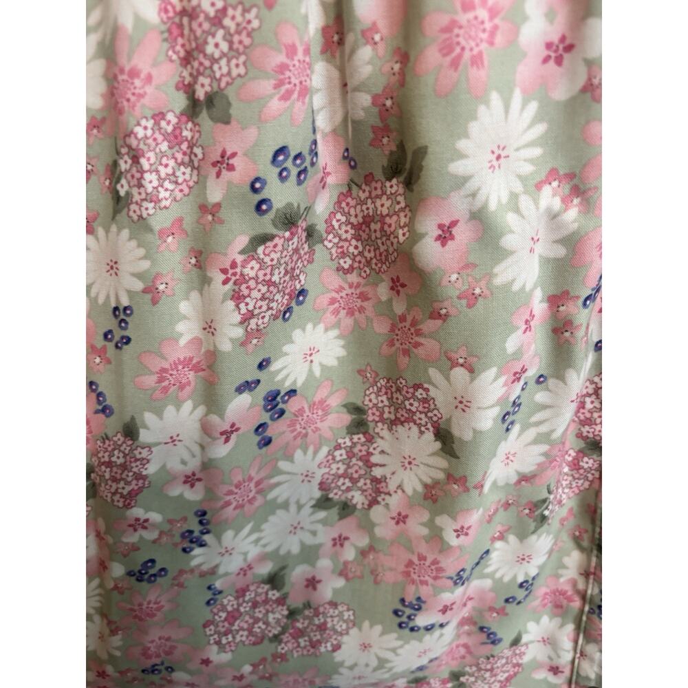 Vintage Erika Midi Dress 90’s Floral Smocked Button Front Tie Waist NWT Size M - Picture 6 of 11
